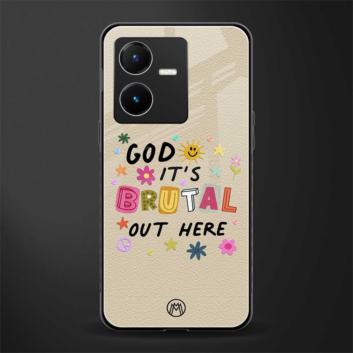 it's brutal out here back phone cover | glass case for vivo y22