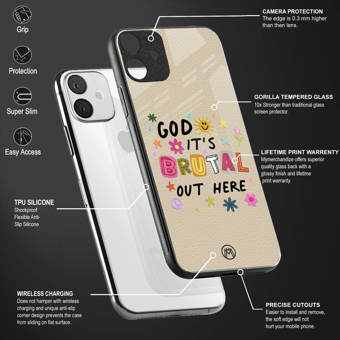 it's brutal out here glass case for redmi 7redmi y3 image-4