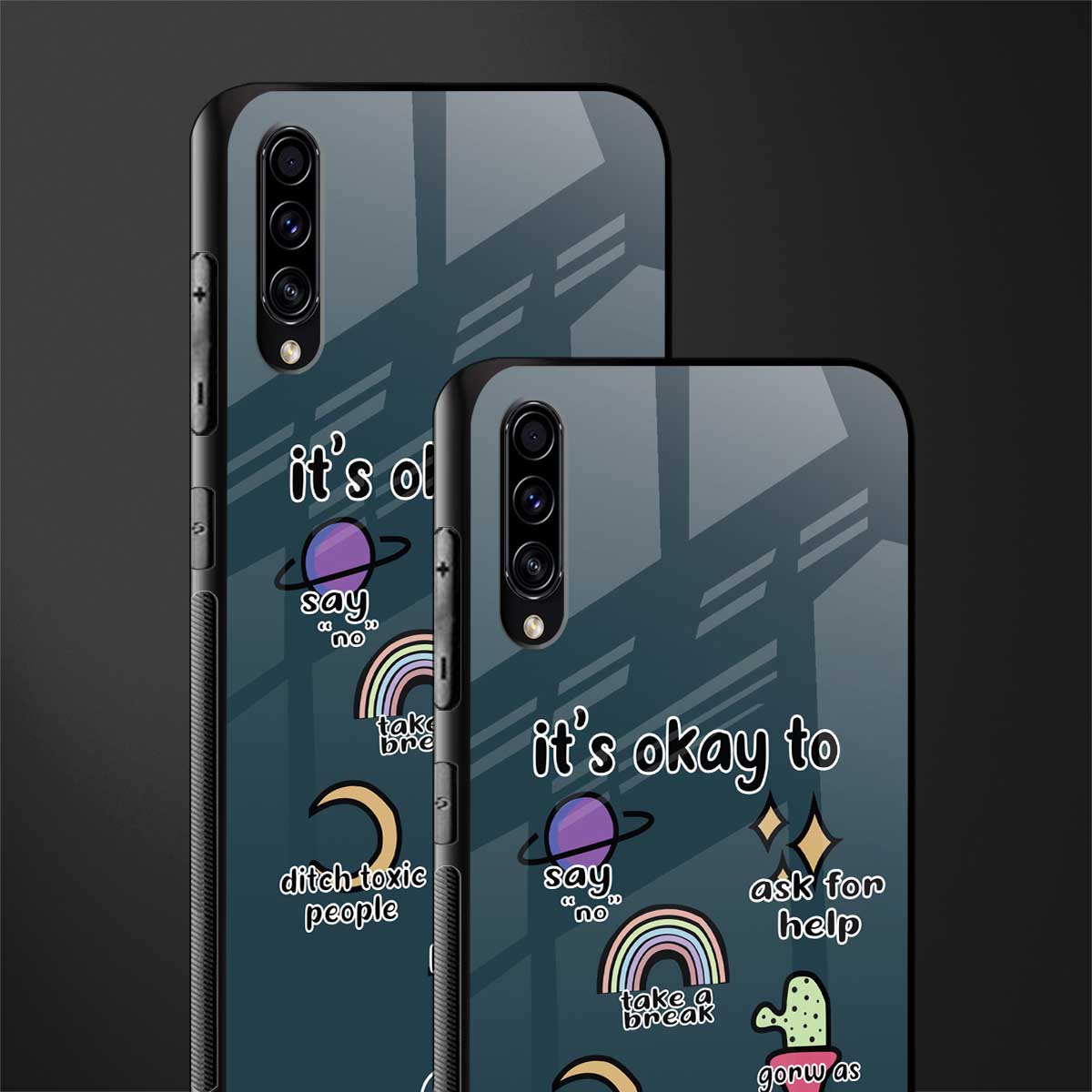 it's okay glass case for samsung galaxy a70 image-2