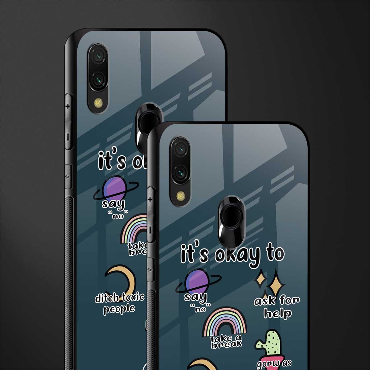 it's okay glass case for redmi 7redmi y3 image-2