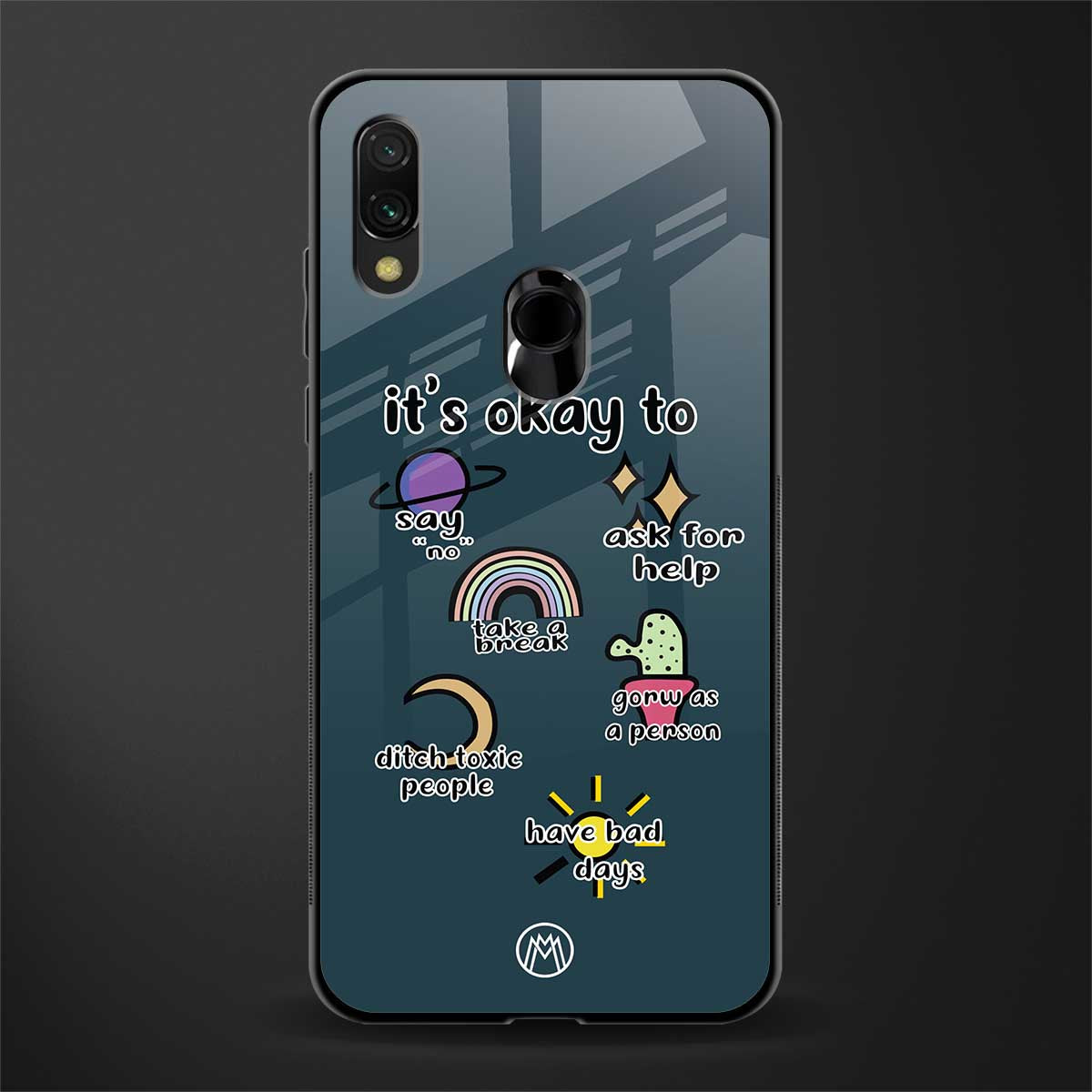 it's okay glass case for redmi 7redmi y3 image