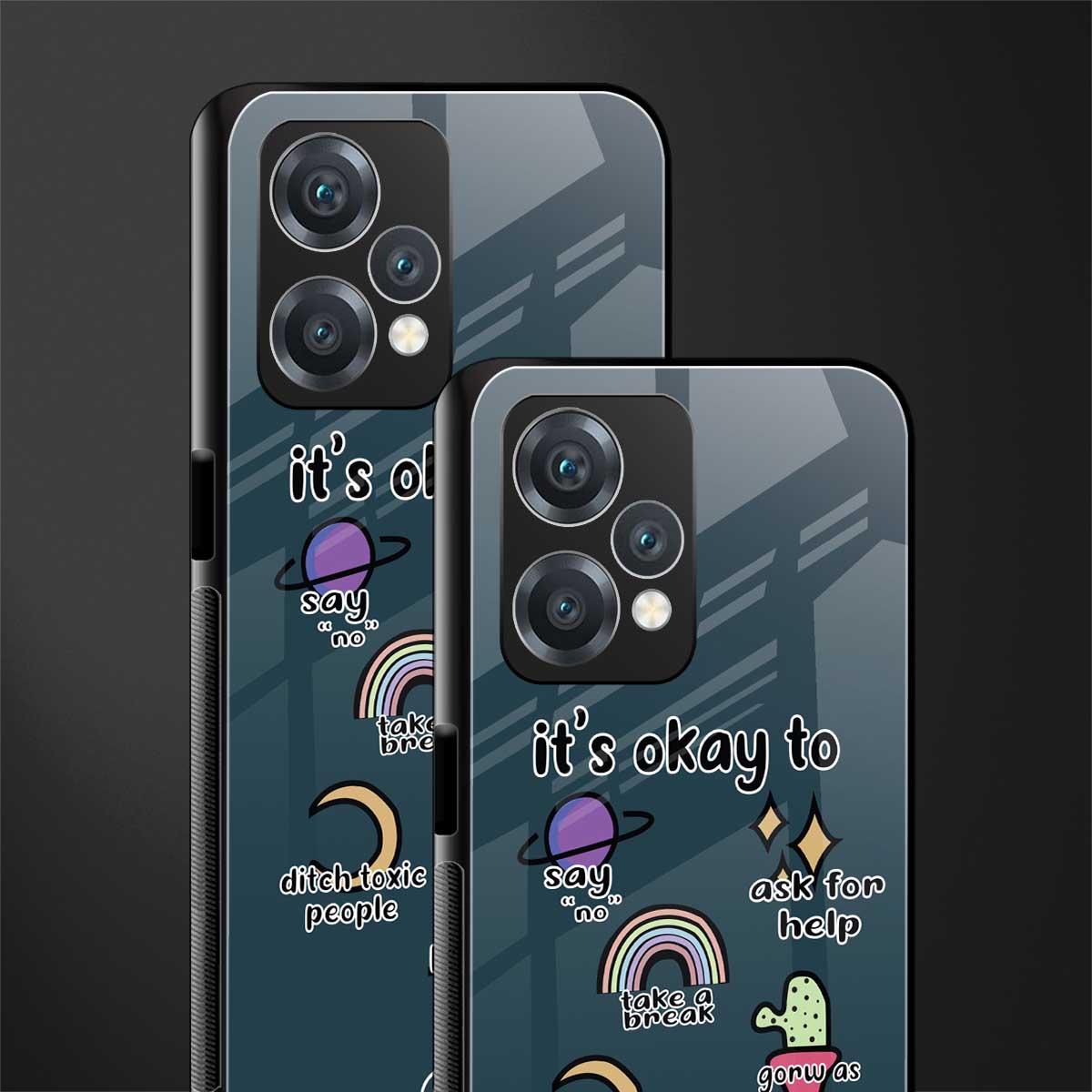 it's okay back phone cover | glass case for oneplus nord ce 2 lite 5g