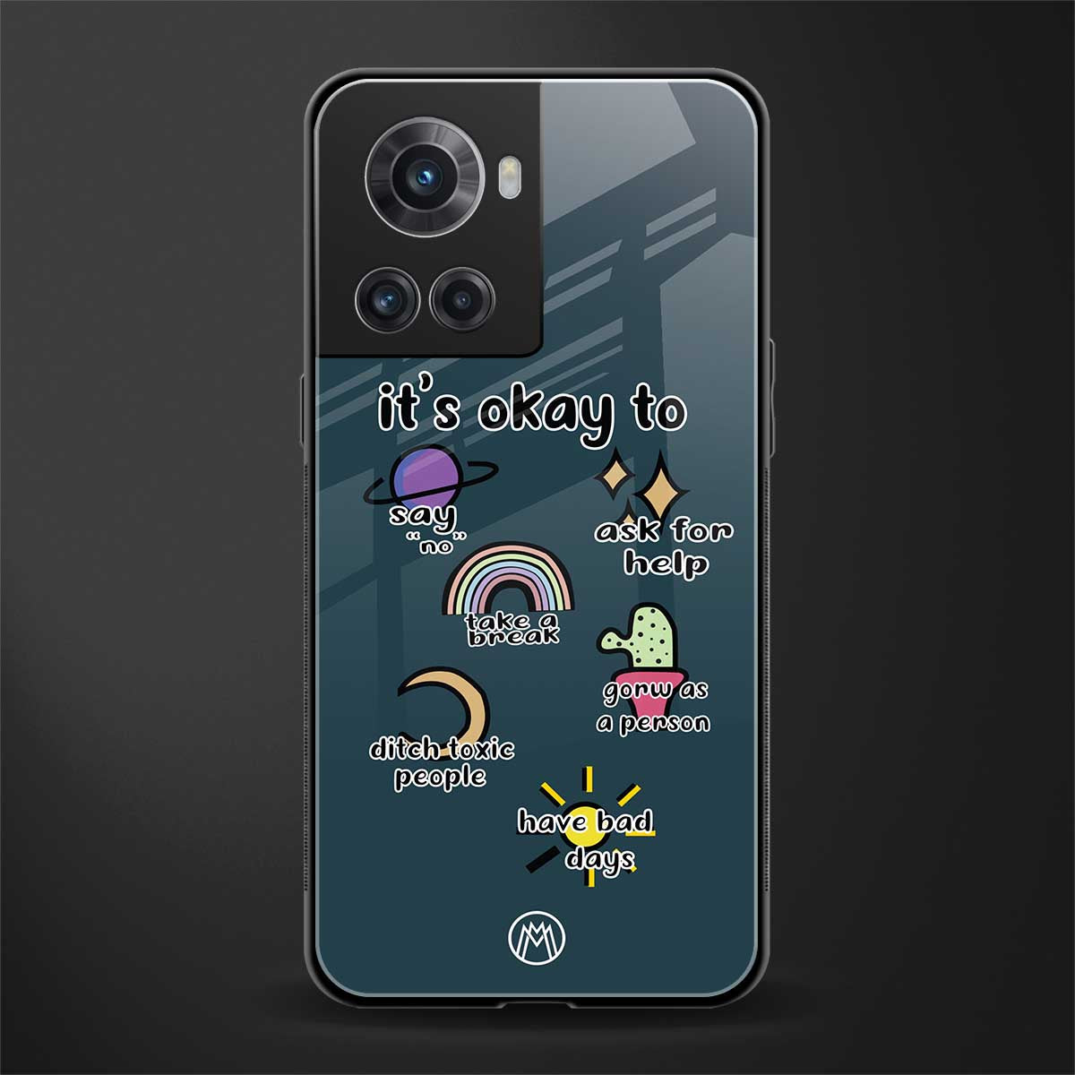 it's okay back phone cover | glass case for oneplus 10r 5g