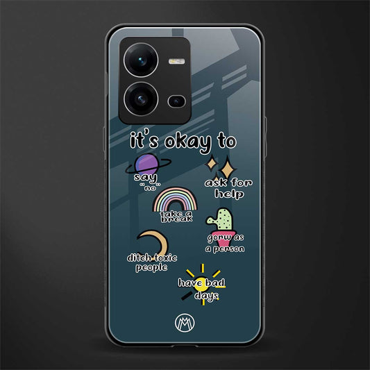 it's okay back phone cover | glass case for vivo v25-5g