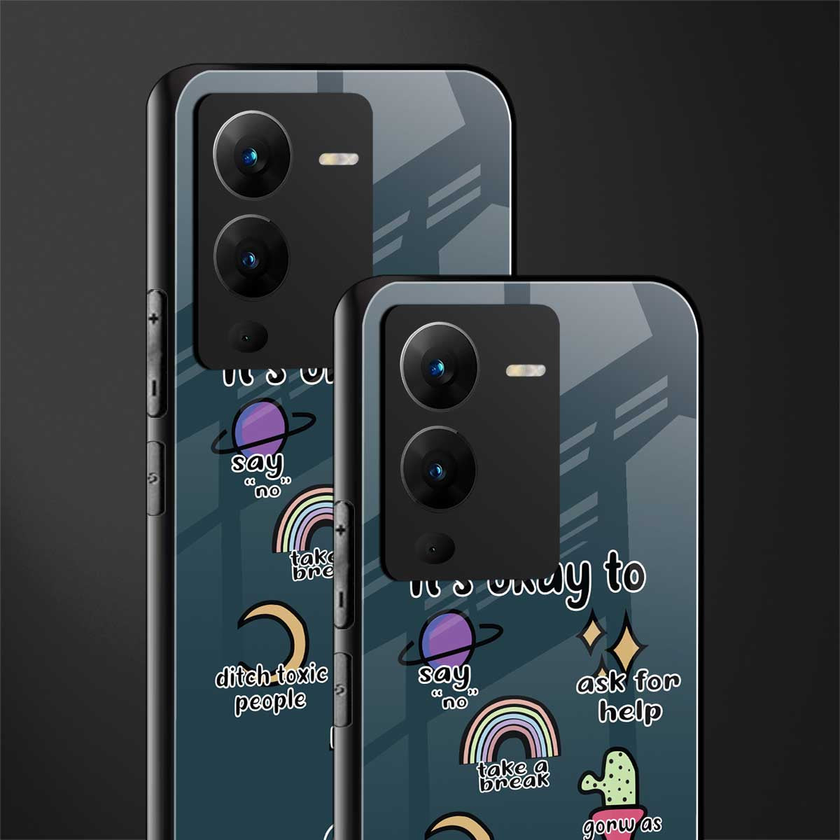 it's okay back phone cover | glass case for vivo v25 pro 5g