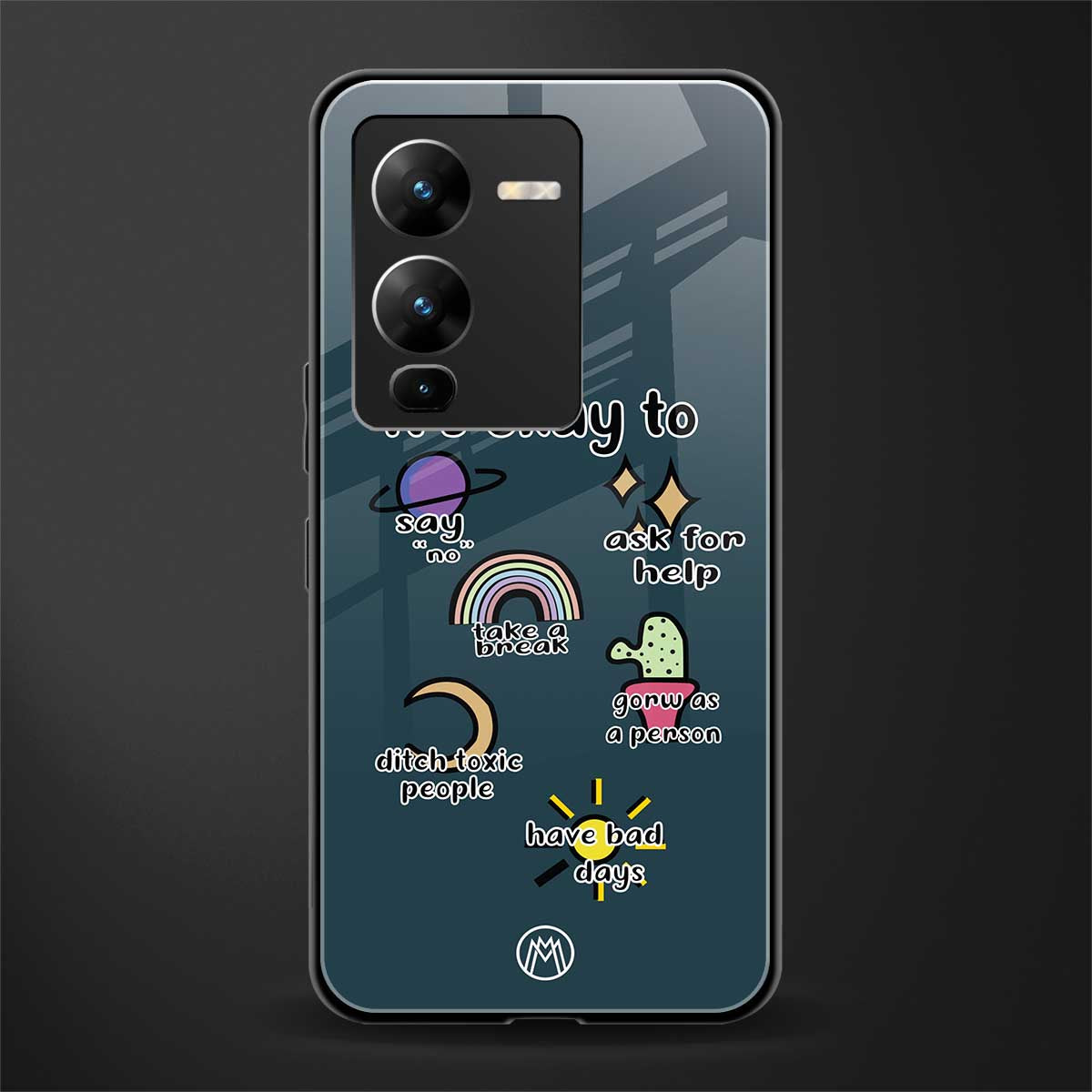 it's okay back phone cover | glass case for vivo v25 pro 5g