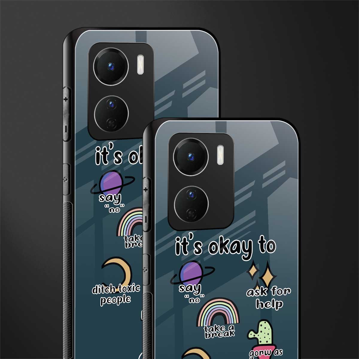 it's okay back phone cover | glass case for vivo y16