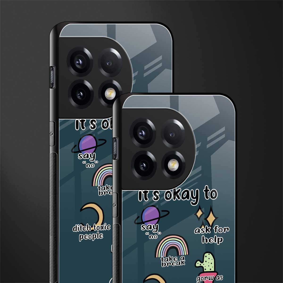 it's okay back phone cover | glass case for oneplus 11r
