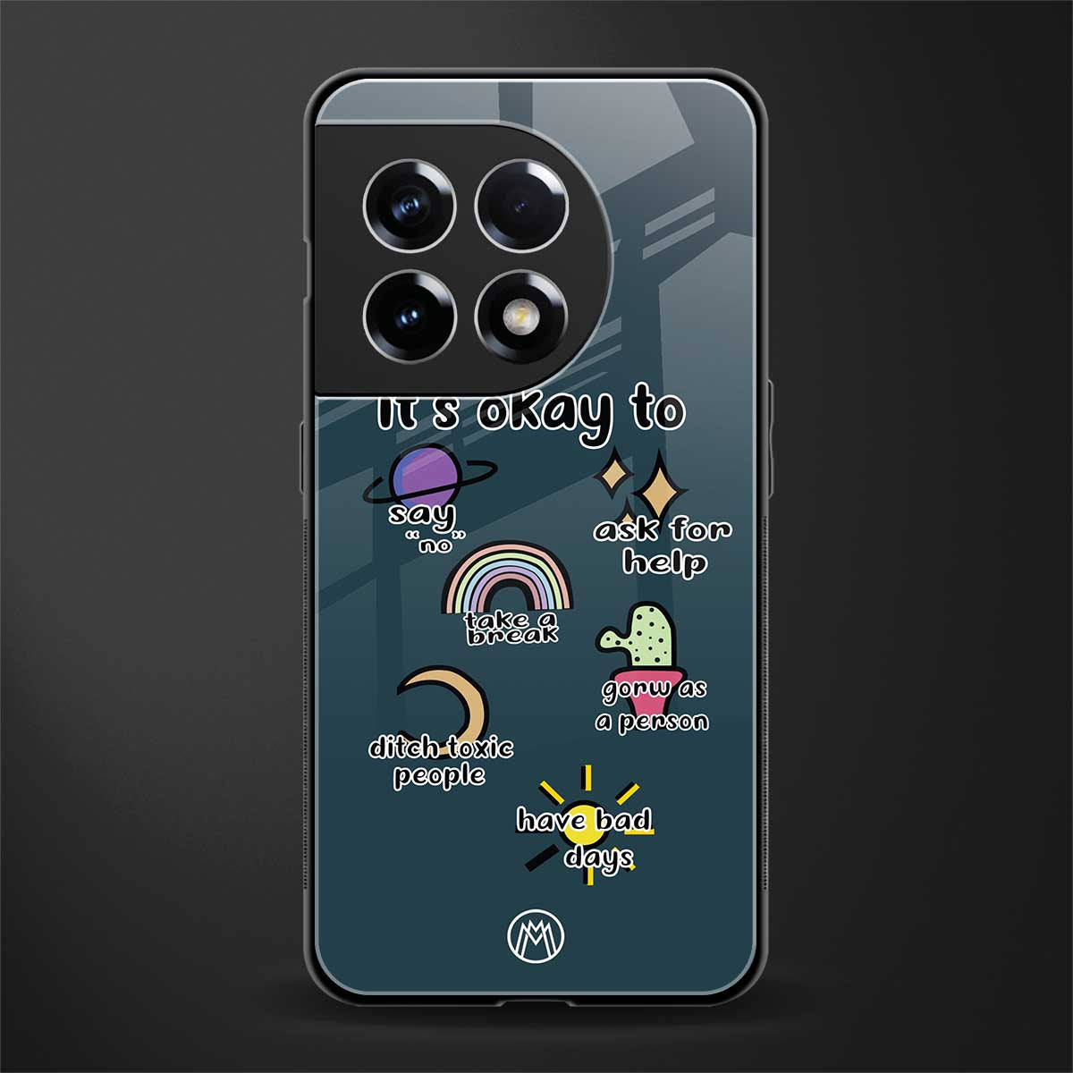 it's okay back phone cover | glass case for oneplus 11r