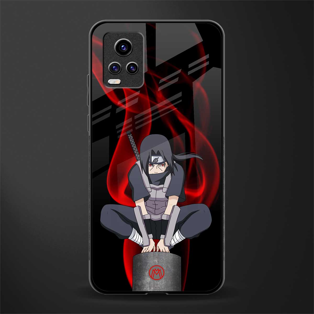itachi uchiha back phone cover | glass case for vivo y73