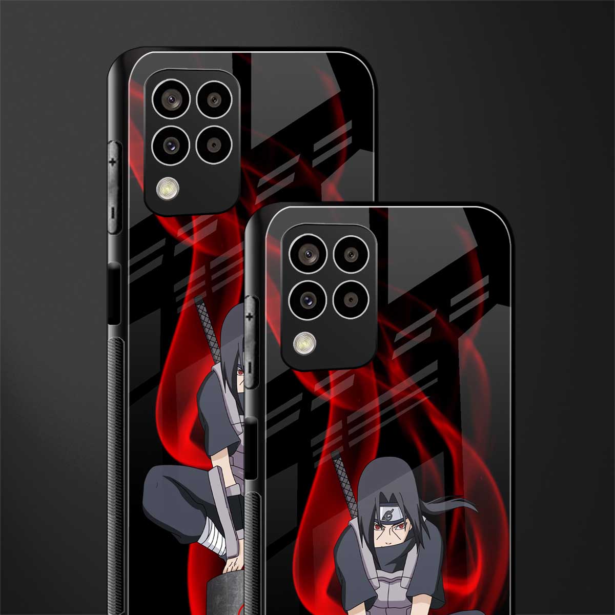 itachi uchiha back phone cover | glass case for samsung galaxy m33 5g
