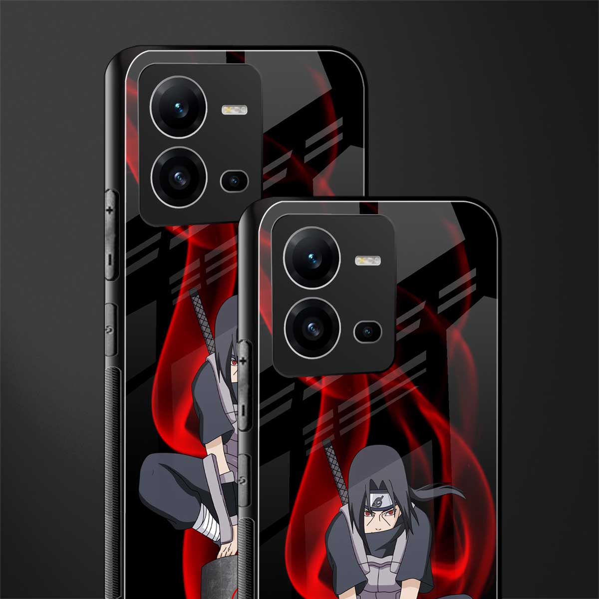 itachi uchiha back phone cover | glass case for vivo v25-5g