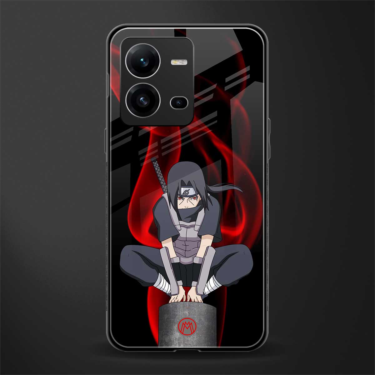 itachi uchiha back phone cover | glass case for vivo v25-5g