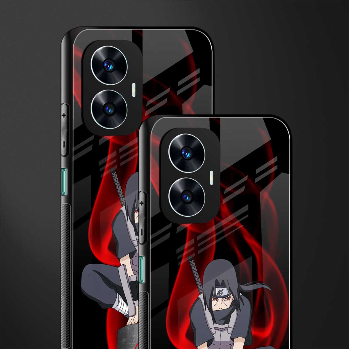 itachi uchiha back phone cover | glass case for realme c55