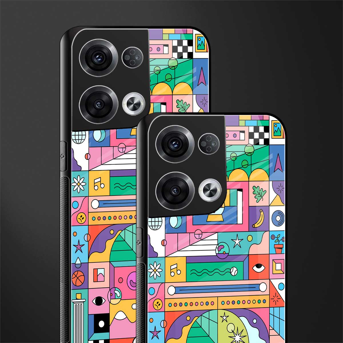 jamie's illustration back phone cover | glass case for oppo reno 8 pro