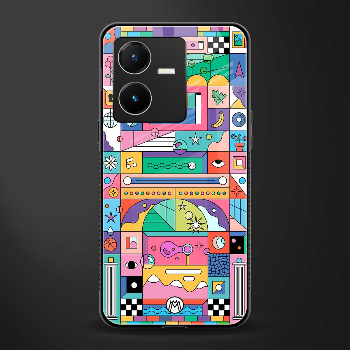 jamie's illustration back phone cover | glass case for vivo y22