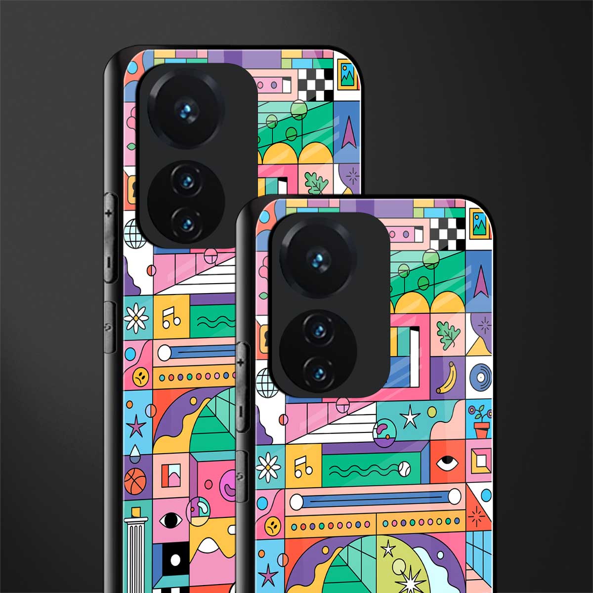 jamie's illustration back phone cover | glass case for vivo t1 44w 4g