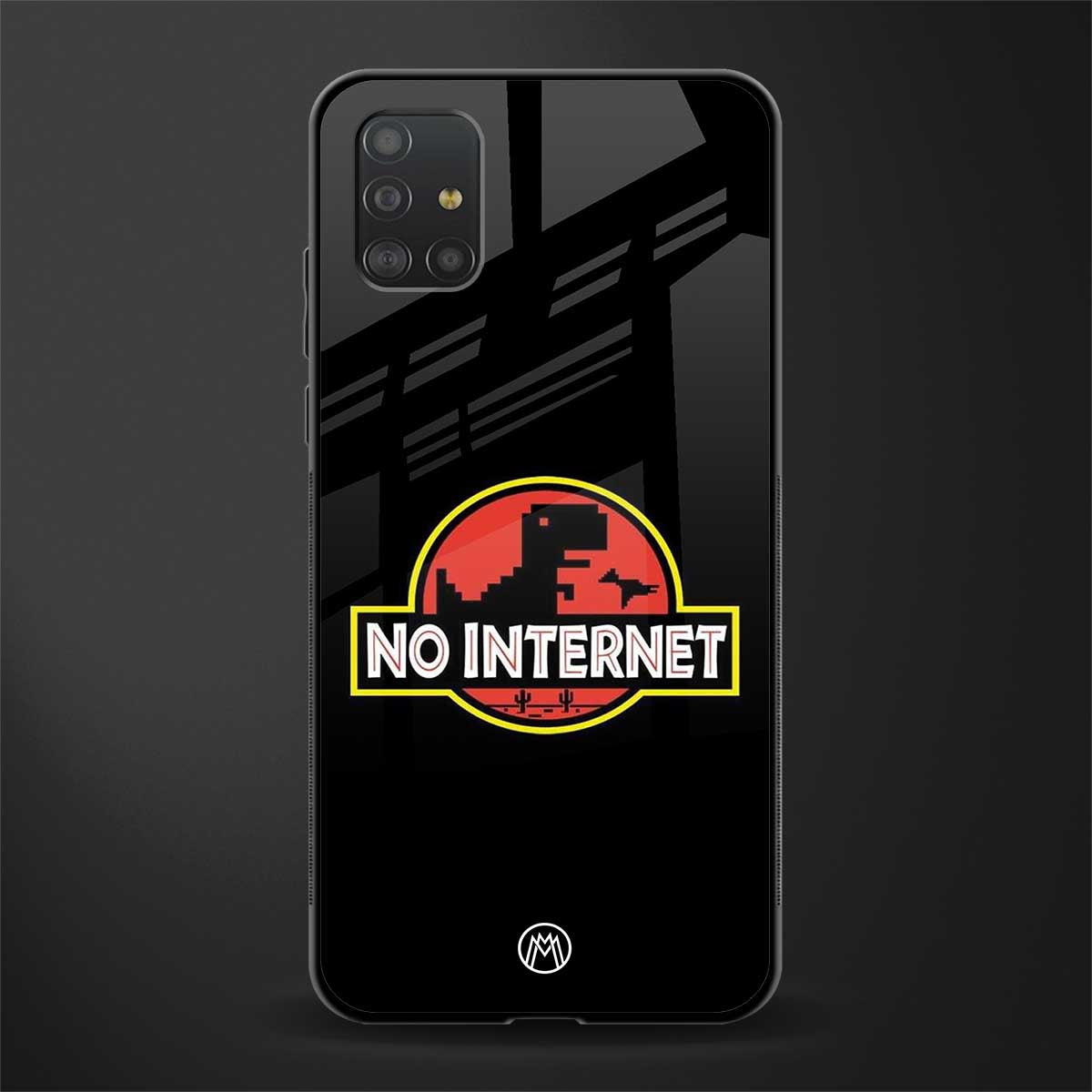 jurassic park no internet glass case for samsung galaxy a51 image