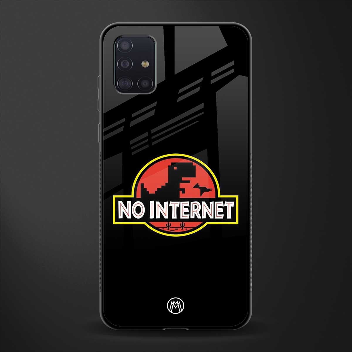 jurassic park no internet glass case for samsung galaxy a71 image