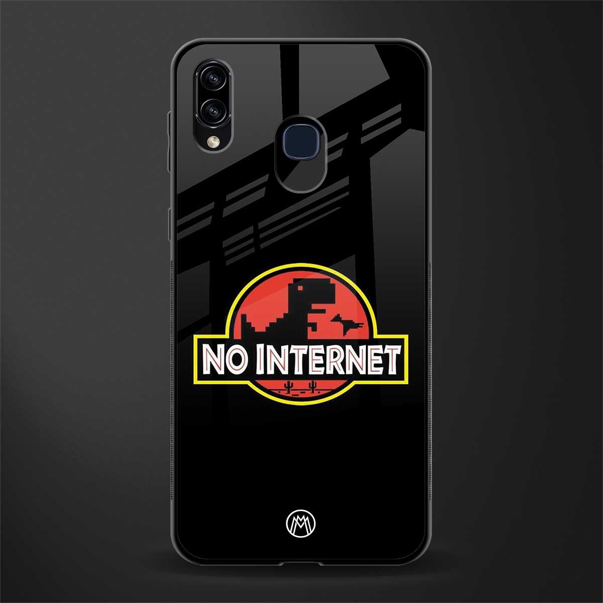 jurassic park no internet glass case for samsung galaxy a30 image