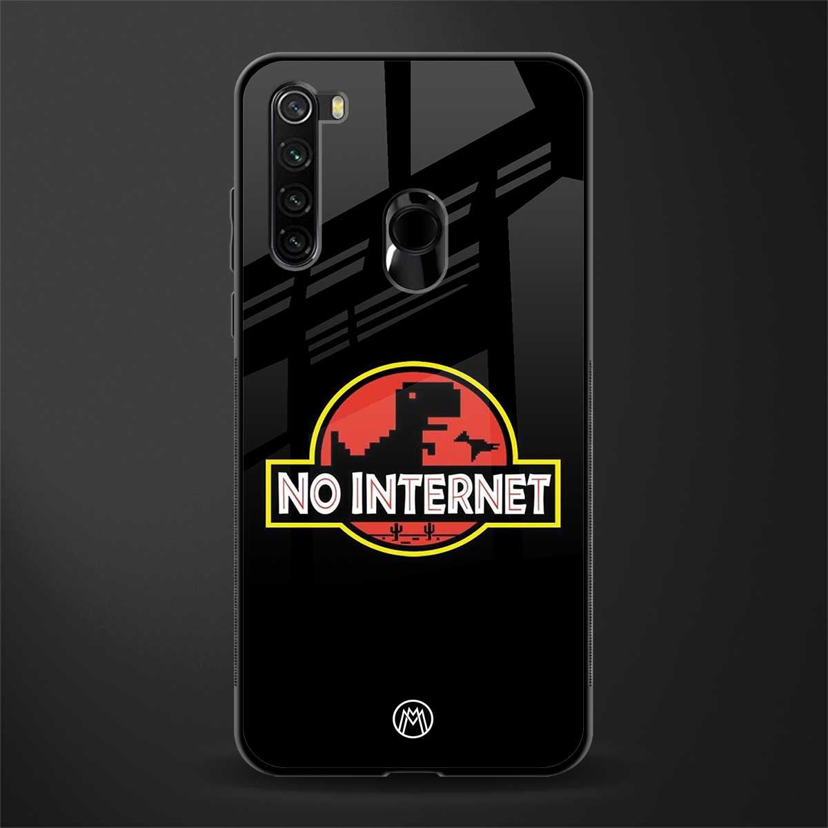 jurassic park no internet glass case for redmi note 8 image