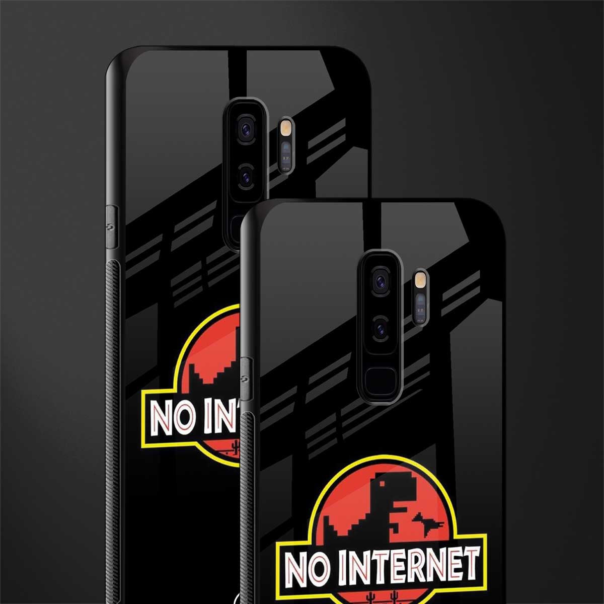 jurassic park no internet glass case for samsung galaxy s9 plus image-2