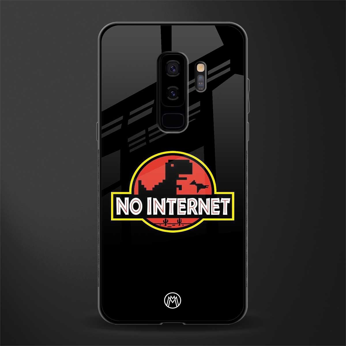 jurassic park no internet glass case for samsung galaxy s9 plus image