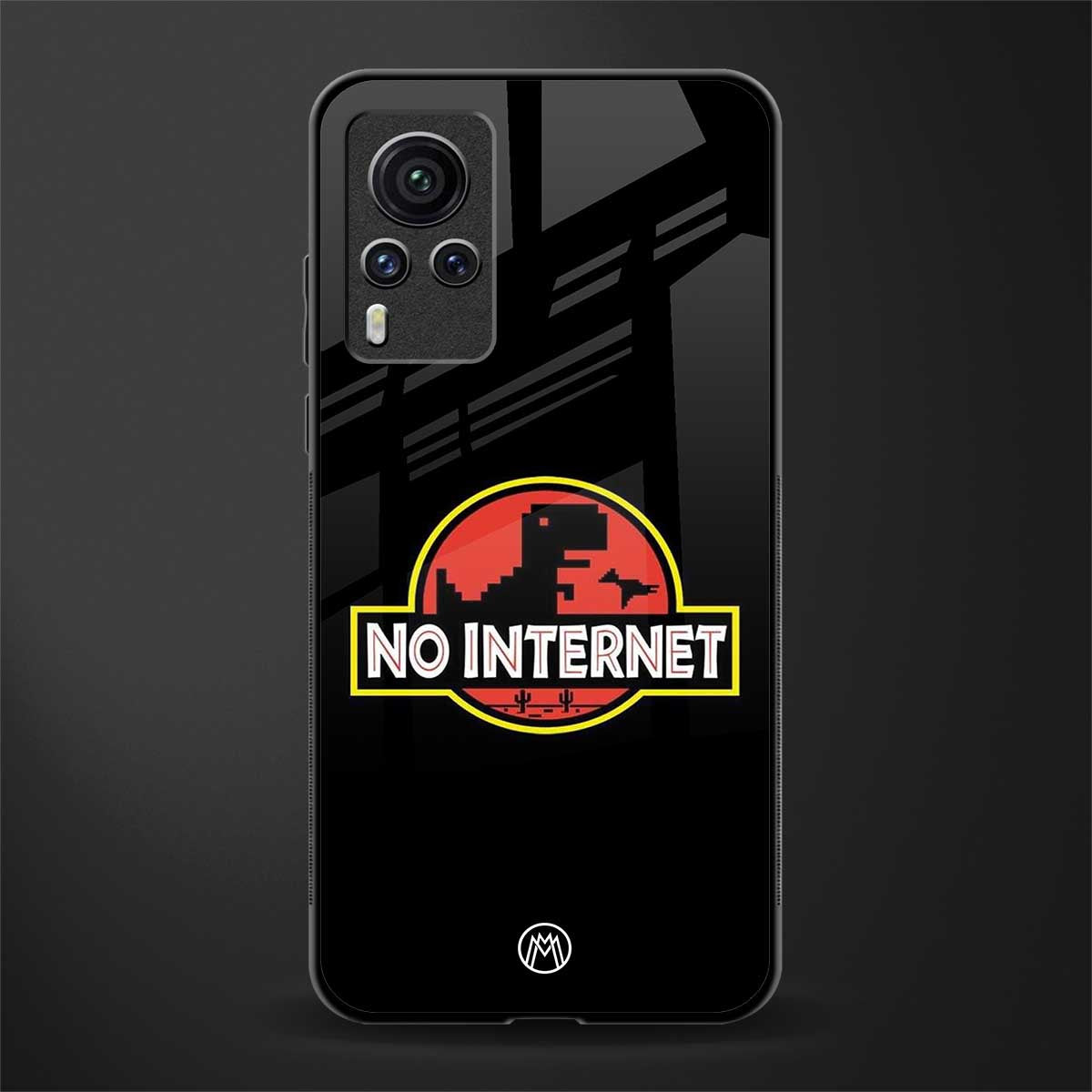 jurassic park no internet glass case for vivo x60 pro image