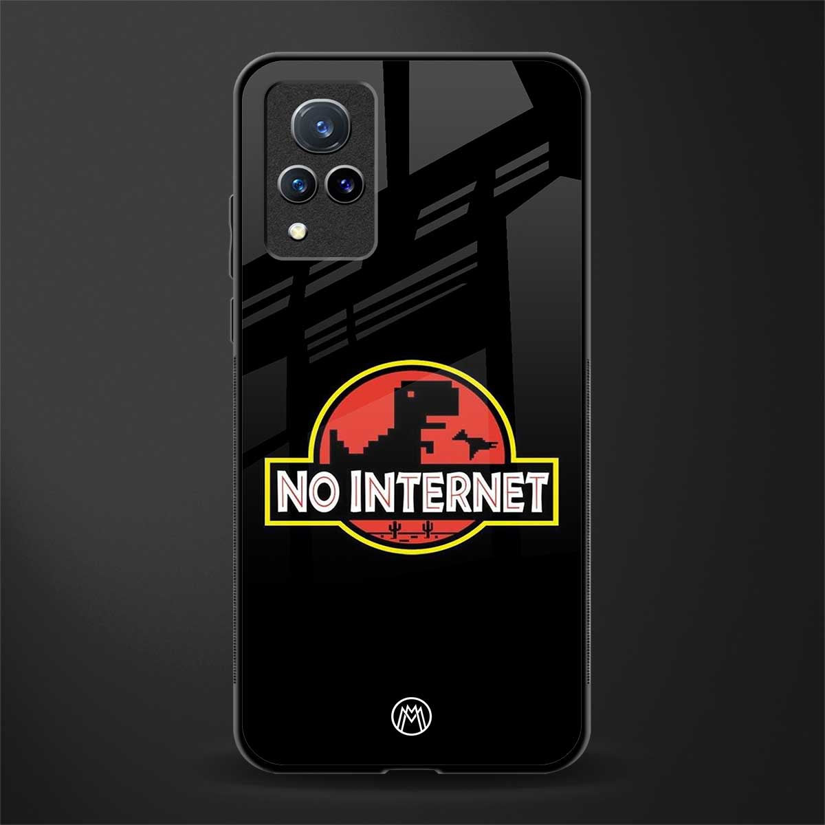 jurassic park no internet glass case for vivo v21 5g image