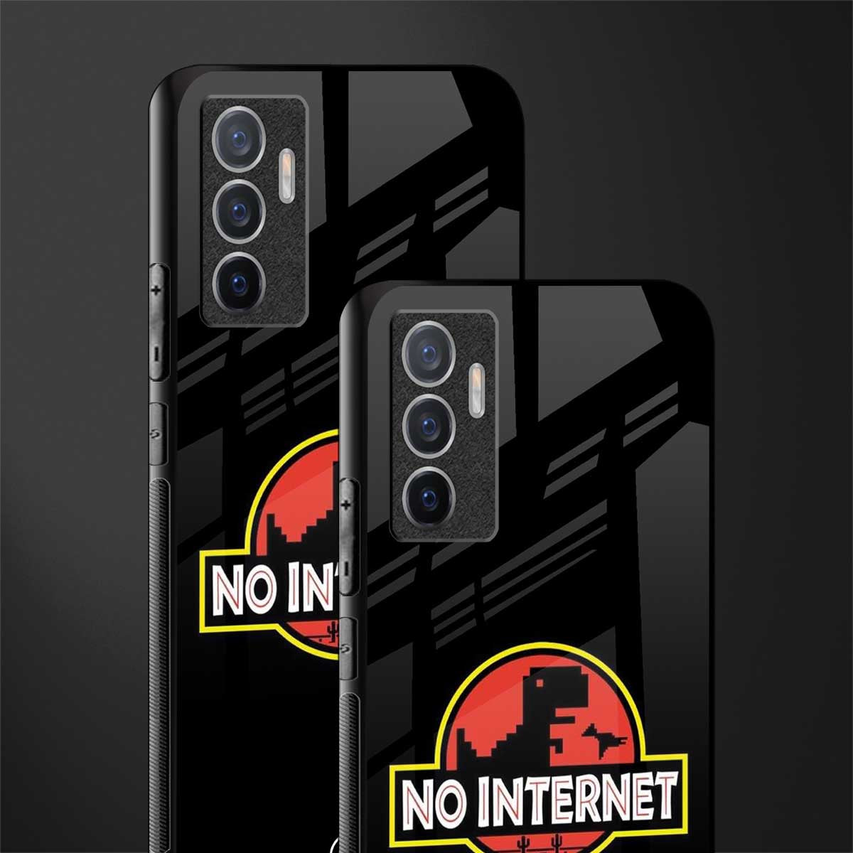 jurassic park no internet glass case for vivo v23e image-2