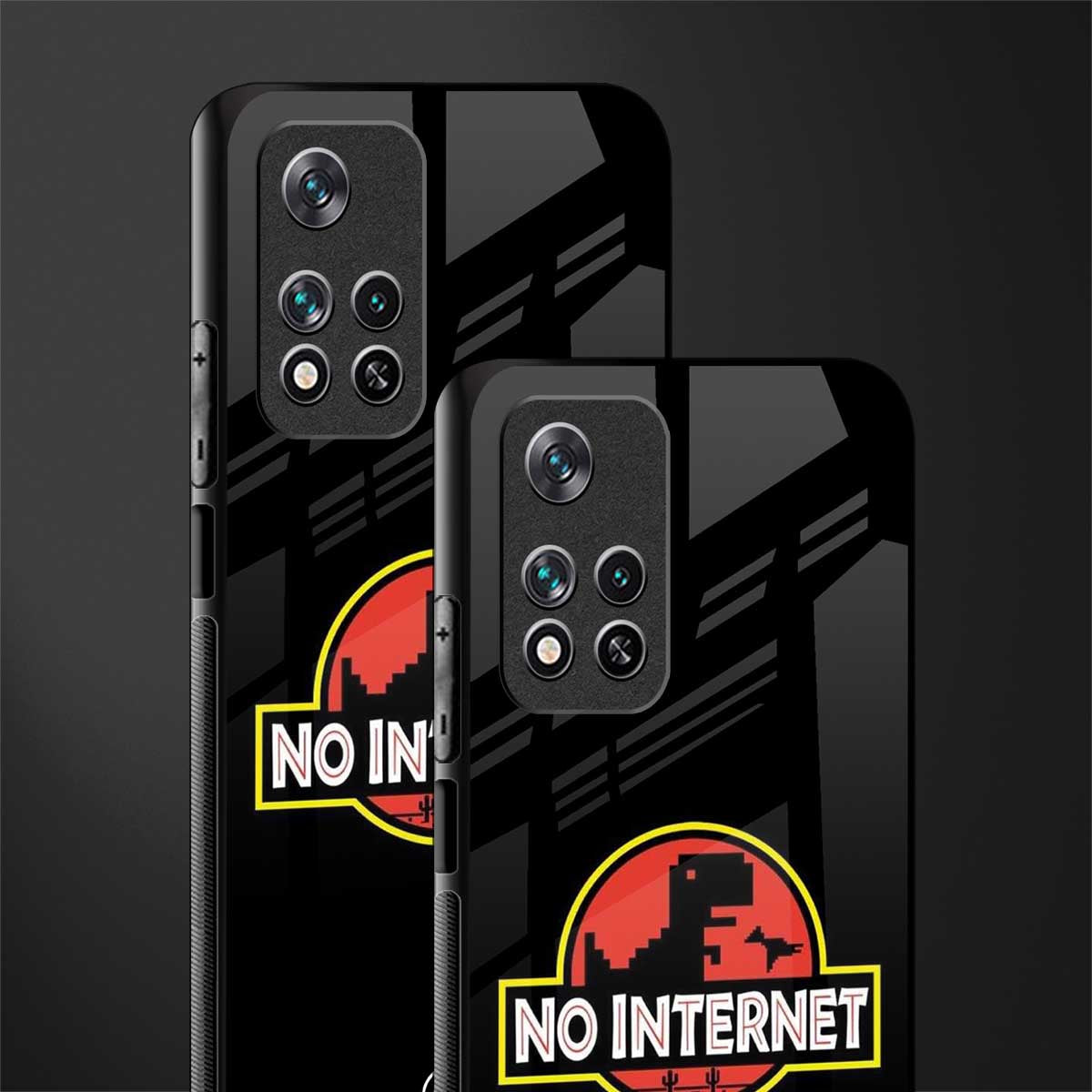 jurassic park no internet glass case for poco m4 pro 5g image-2