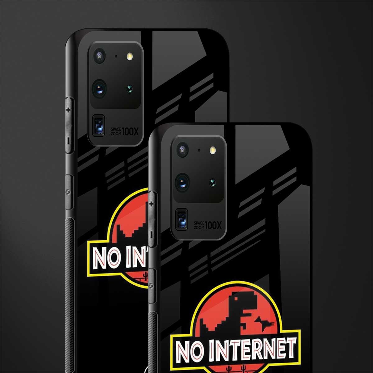 jurassic park no internet glass case for samsung galaxy s20 ultra image-2