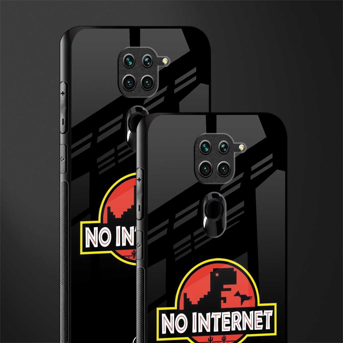 jurassic park no internet glass case for redmi note 9 image-2