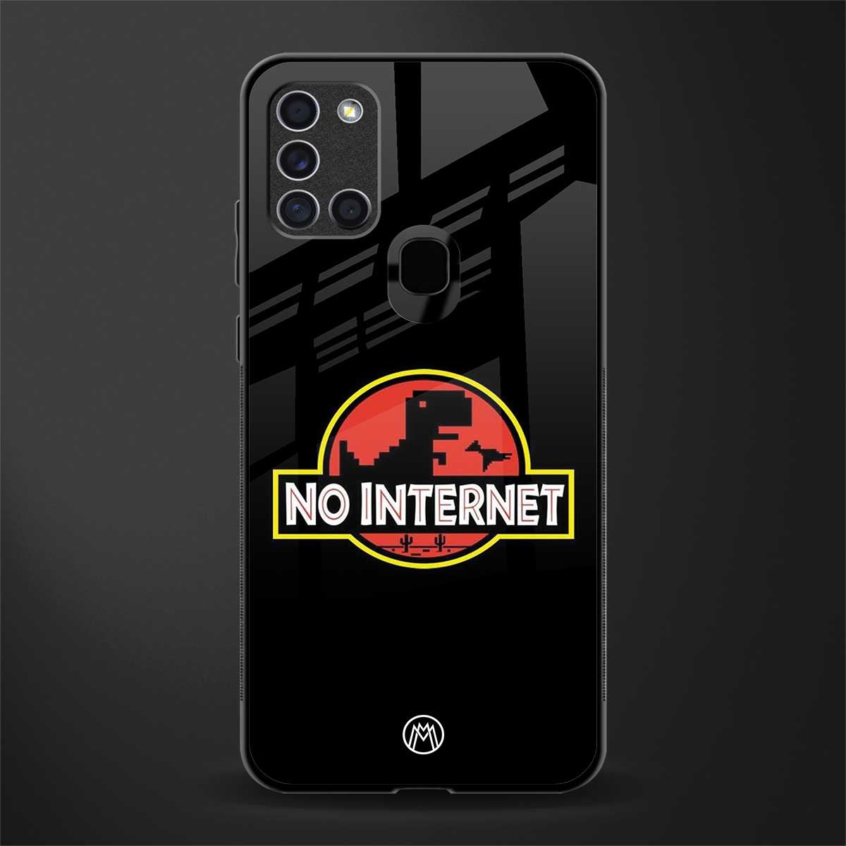 jurassic park no internet glass case for samsung galaxy a21s image