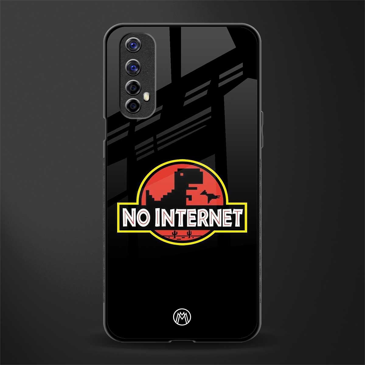 jurassic park no internet glass case for realme 7 image