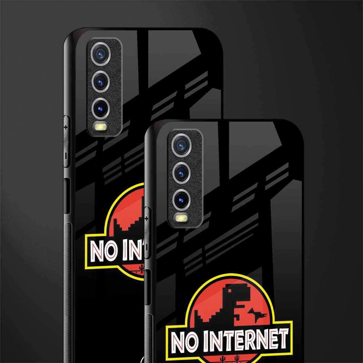 jurassic park no internet glass case for vivo y20 image-2