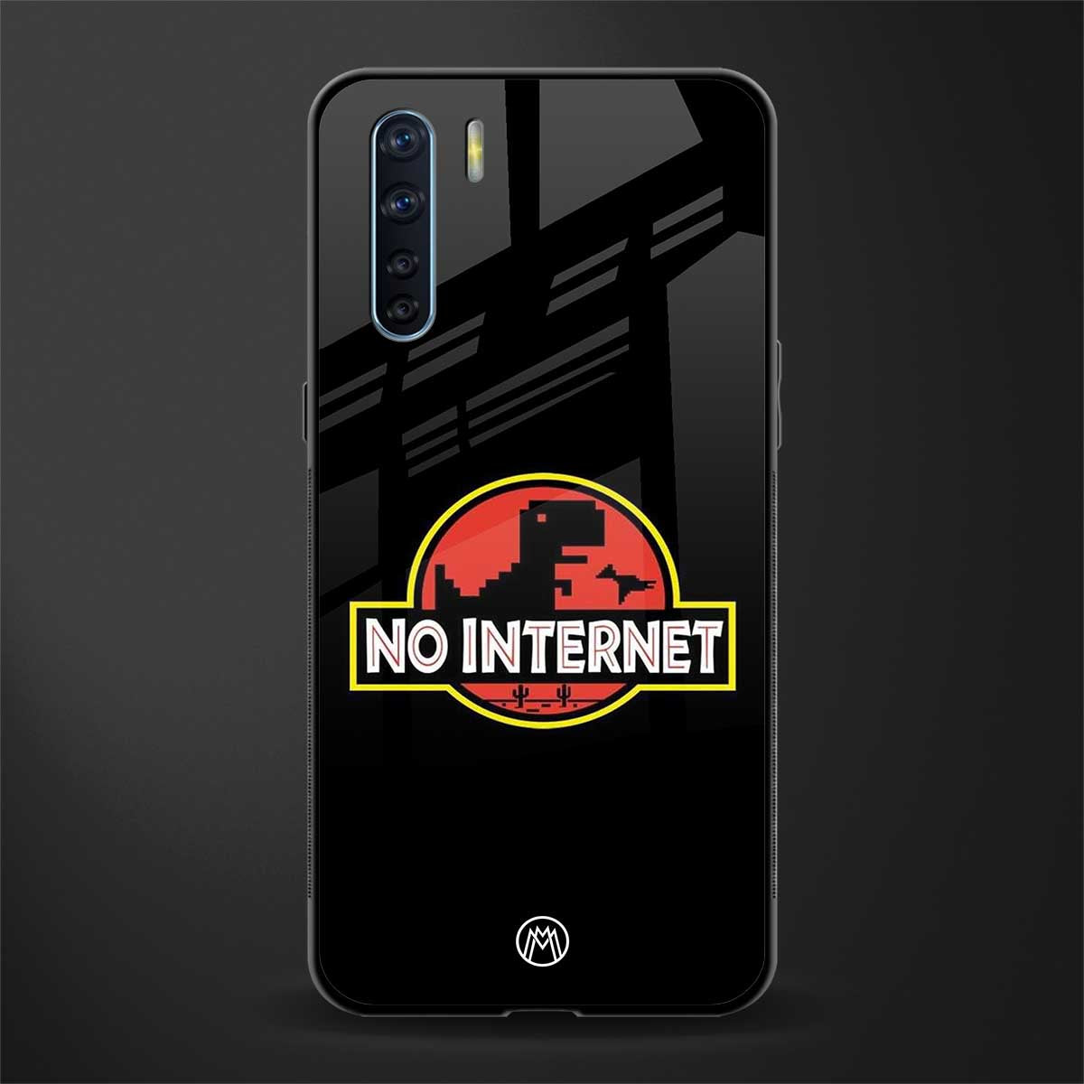 jurassic park no internet glass case for oppo f15 image