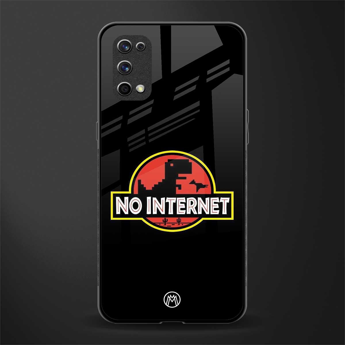 jurassic park no internet glass case for realme x7 pro image