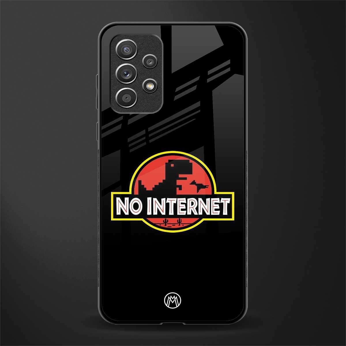 jurassic park no internet glass case for samsung galaxy a72 image