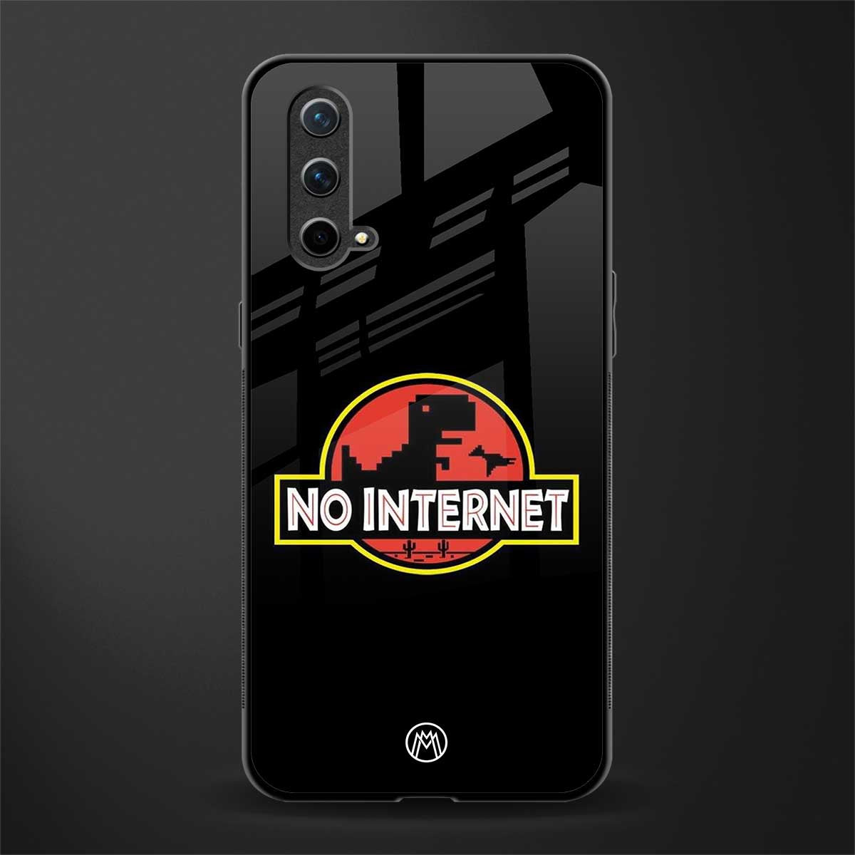 jurassic park no internet glass case for oneplus nord ce 5g image
