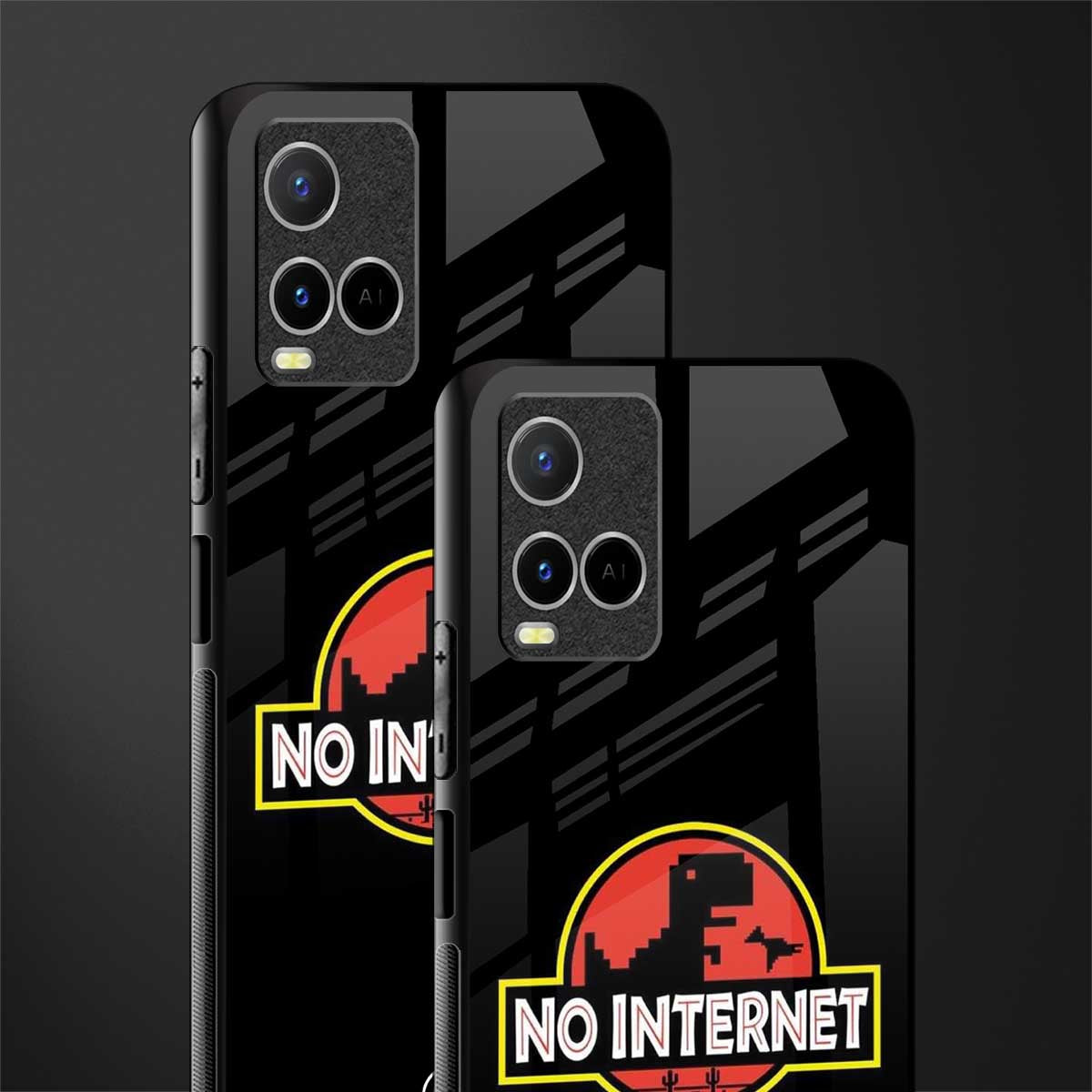 jurassic park no internet glass case for vivo y33s vivo y33t image-2