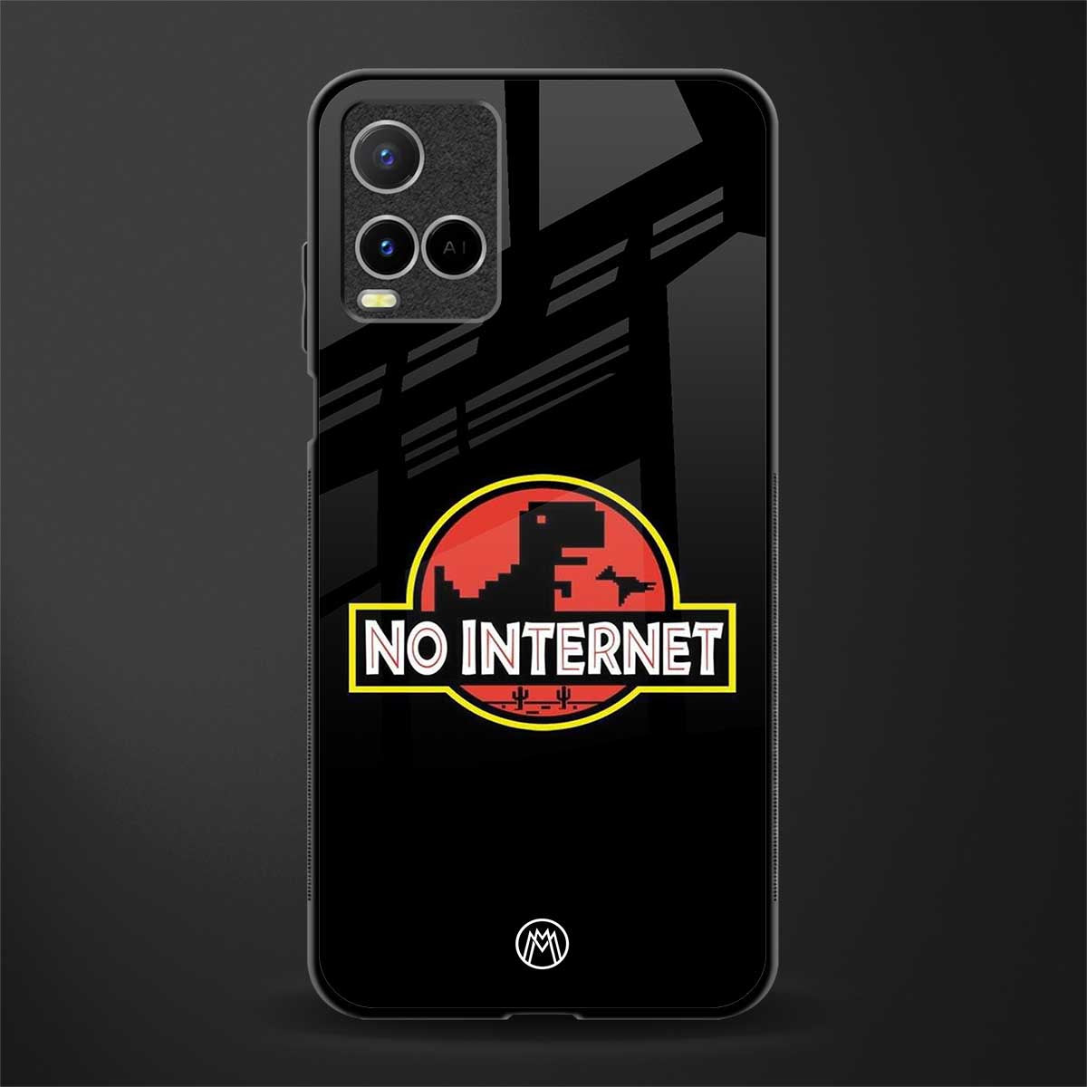 jurassic park no internet glass case for vivo y33s vivo y33t image