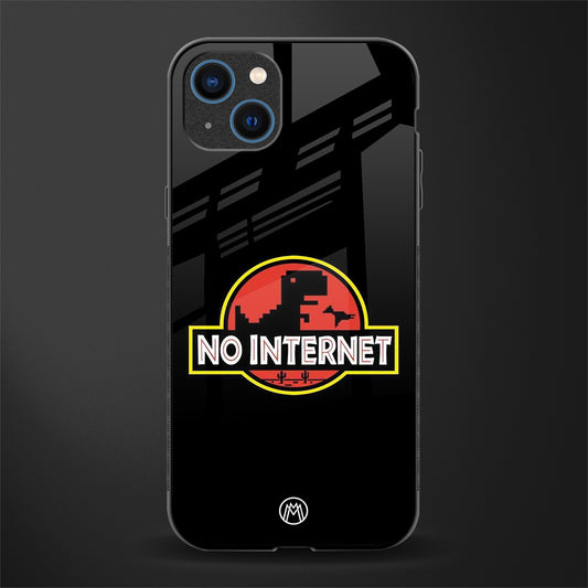 jurassic park no internet glass case for iphone 13 image