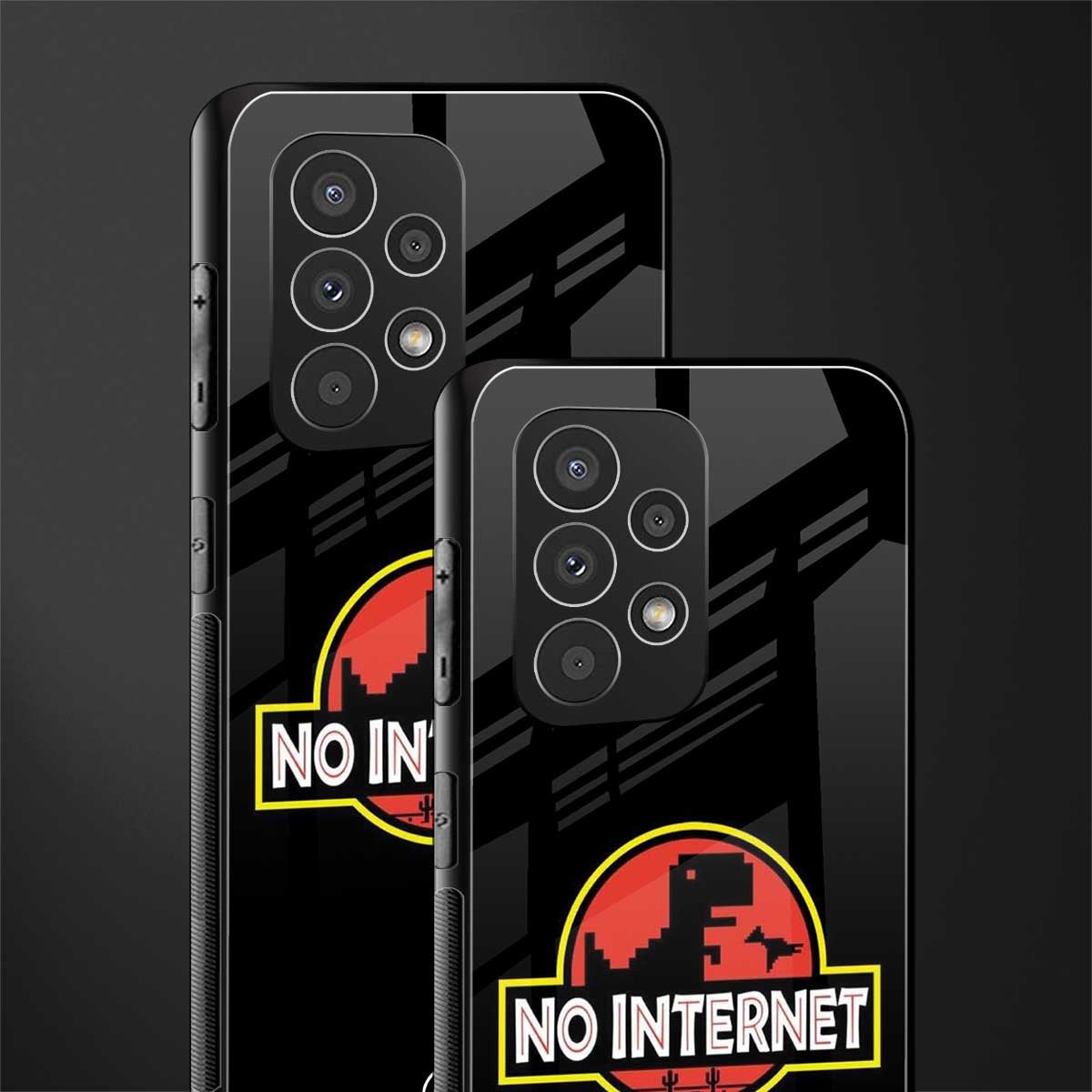 jurassic park no internet back phone cover | glass case for samsung galaxy a53 5g