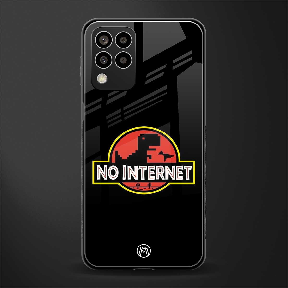 jurassic park no internet back phone cover | glass case for samsung galaxy m33 5g