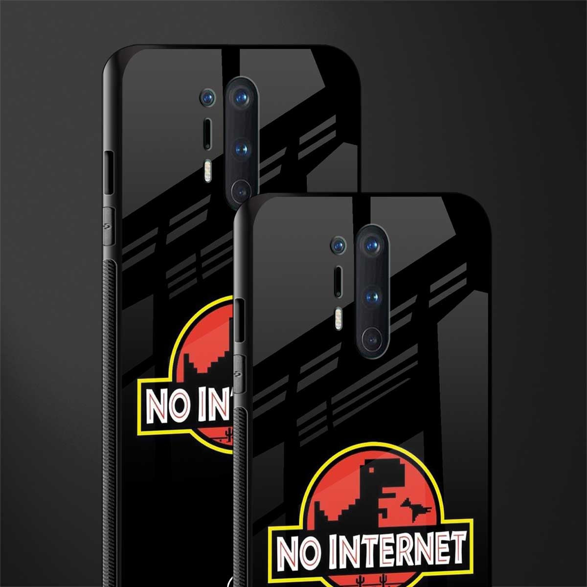 jurassic park no internet glass case for oneplus 8 pro image-2