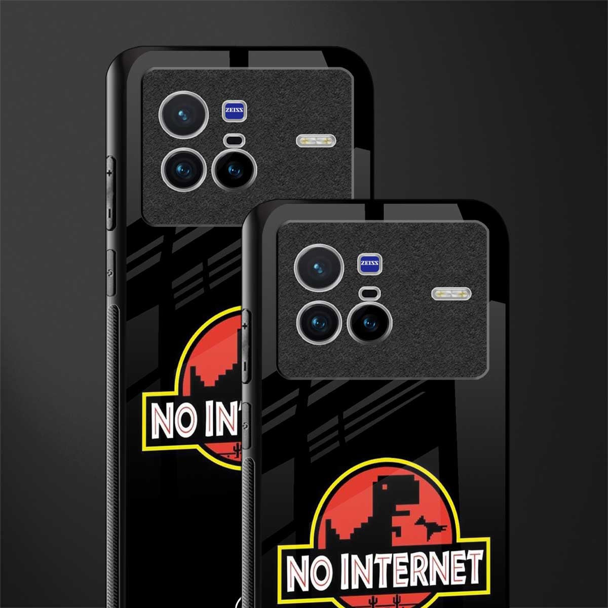 jurassic park no internet glass case for vivo x80 image-2