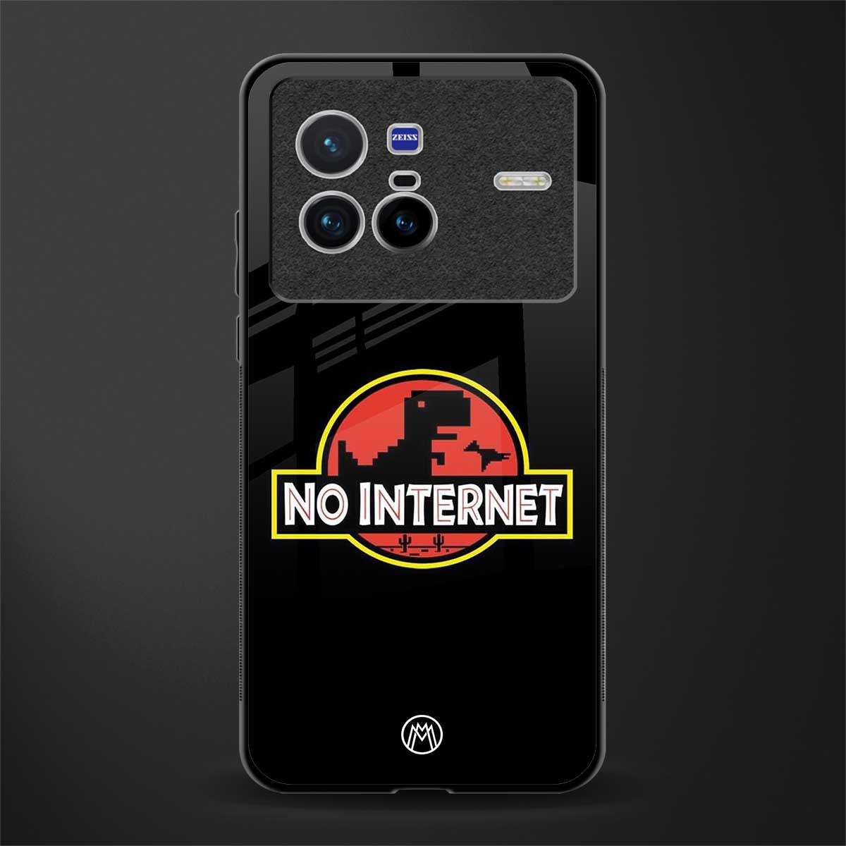 jurassic park no internet glass case for vivo x80 image