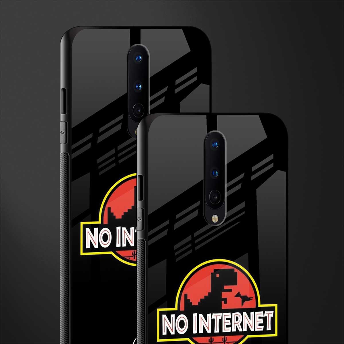 jurassic park no internet glass case for oneplus 8 image-2