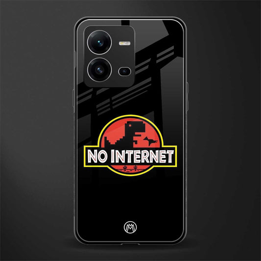 jurassic park no internet back phone cover | glass case for vivo v25-5g